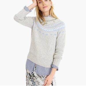 J Crew Jeweled embellished Fair Isle crewneck sweater ❄️